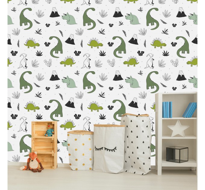 Dinosaur wallpaper kids boys room, Dino wall paper