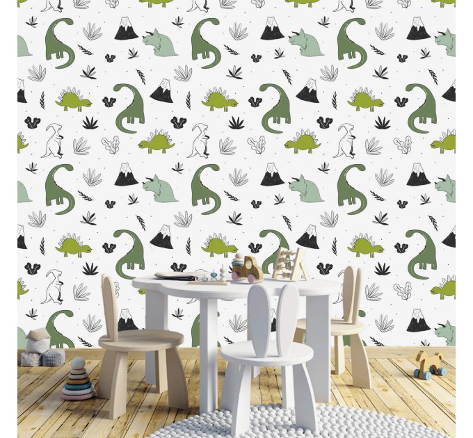 Dinosaur wallpaper kids boys room, Dino wall paper