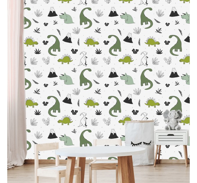 Dinosaur wallpaper kids boys room, Dino wall paper