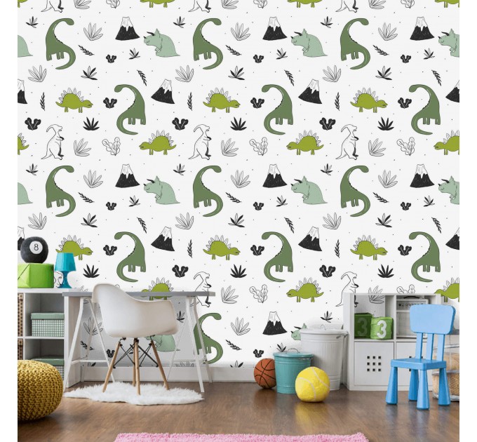 Dinosaur wallpaper kids boys room, Dino wall paper