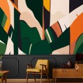Abstract tropical wall mural Colorful and vibrant wallpaper