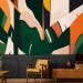 Abstract tropical wall mural Colorful and vibrant wallpaper