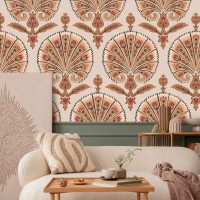 Abstract wallpaper fans Peel and stick accent wallpaper