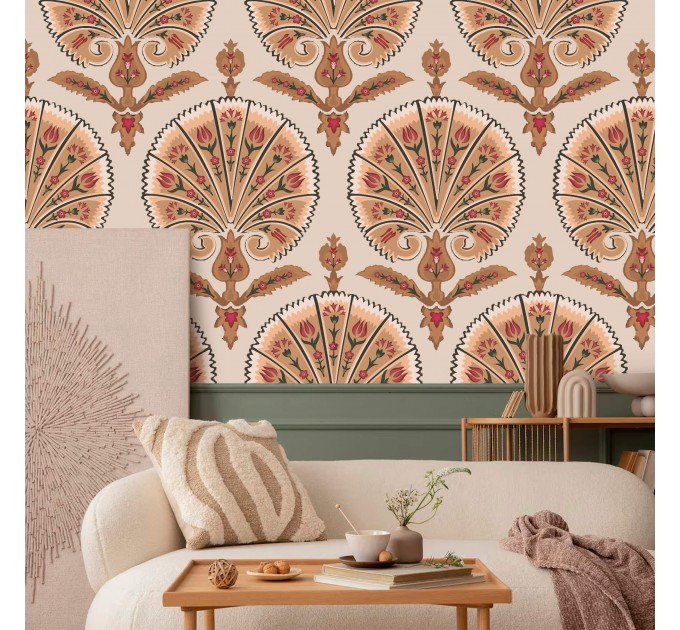 Abstract wallpaper fans Peel and stick accent wallpaper