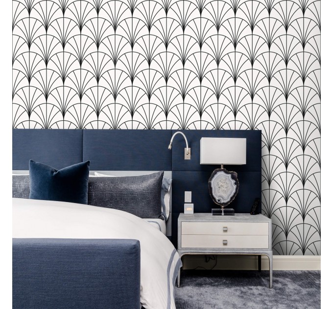 Art deco neutral wallpaper minimalist fans