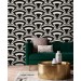 Art deco wallpaper black and white fans