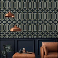 Art deco wallpaper dark geometric elegant design