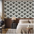 Art deco wallpaper fans black and white