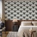 Art deco wallpaper fans black and white