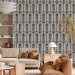 Art deco wallpaper geometric black and white accent wall decor