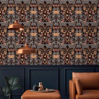 Art nouveau wallpaper vintage floral ornament