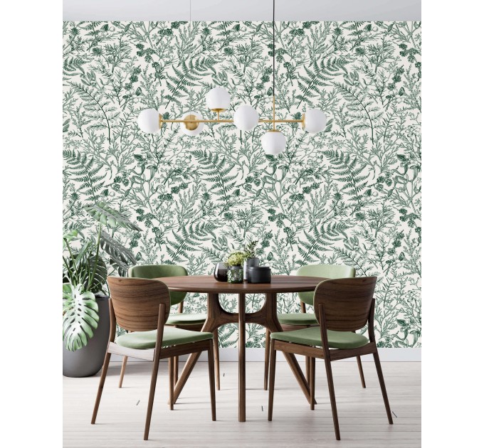 Botanical wallpaper herbs and leaves