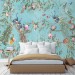 Vintage floral wallpaper with peacocks, birds and flowers