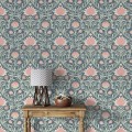 Vintage wallpaper leaves and flowers, William Morris