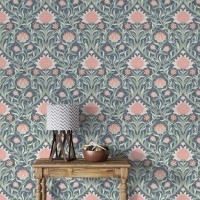 Vintage wallpaper leaves and flowers, William Morris
