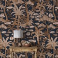 Dark tropical wallpaper palms, accent wall