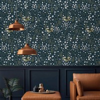 Dark vintage floral wallpaper botanical motifs