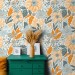 Floral wallpaper, farmhouse accent wallpaper wildflowers