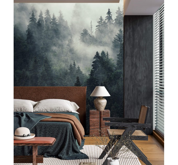 Foggy forest wallpaper Nature landscape mural