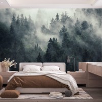Foggy forest wallpaper Nature landscape mural