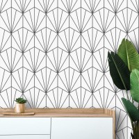 Geometric lines wallpaper minimalist black and white