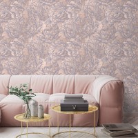 Large floral wallpaper Pastel mauve pink flowers