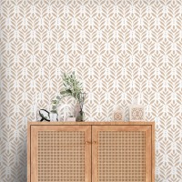 Modern boho leaf pattern wallpaper