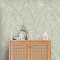 Neutral wallpaper minimalist leaves sage green