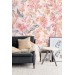 Pastel pink floral wallpaper, large soft flowers