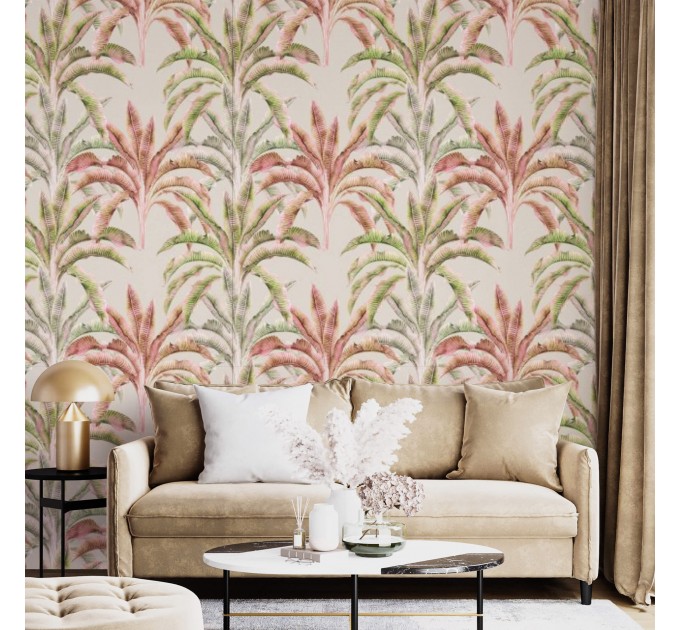 Tropical palm tree wallpaper – lush foliage design