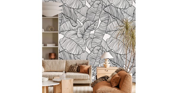 banana leaf wallpaper mono