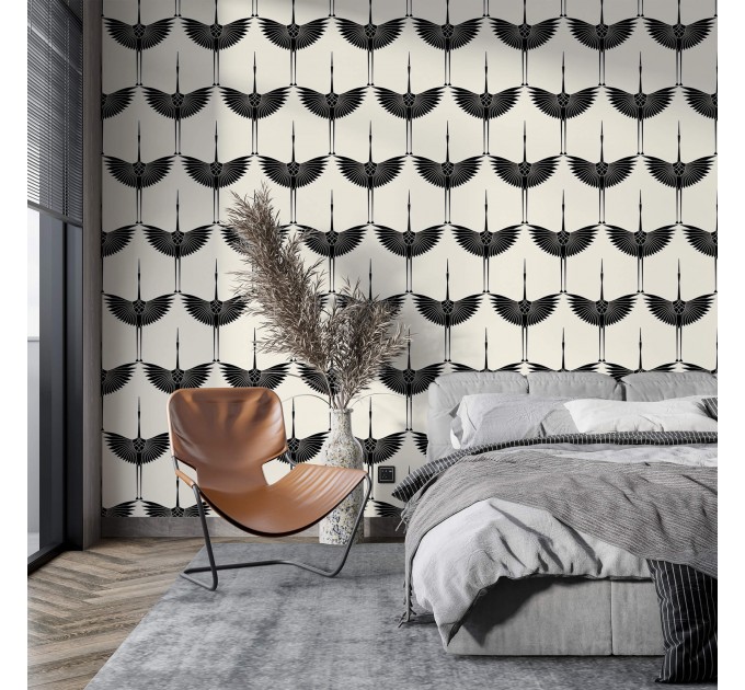 Wallpaper cranes Japanese style wallpaper herons