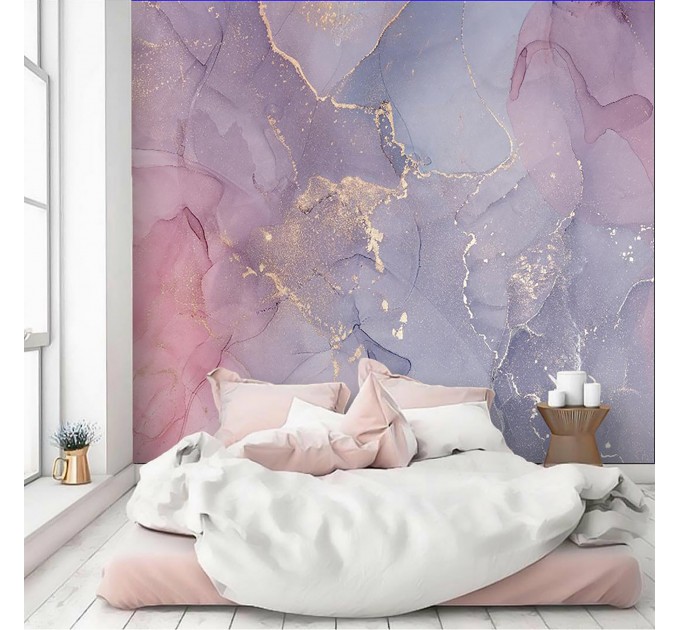 Abstract wallpaper pink purple gold non metallic wall mural