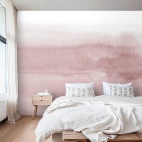 Abstract wallpaper watercolor dusty pink art wall mural