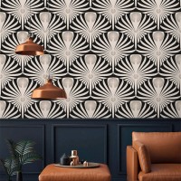 Art deco wallpaper large statement fans