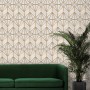 Art deco wallpaper geometric white gold non metallic