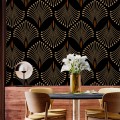 Dark art deco wallpaper petals elegant accent wall