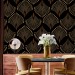 Dark art deco wallpaper petals elegant accent wall