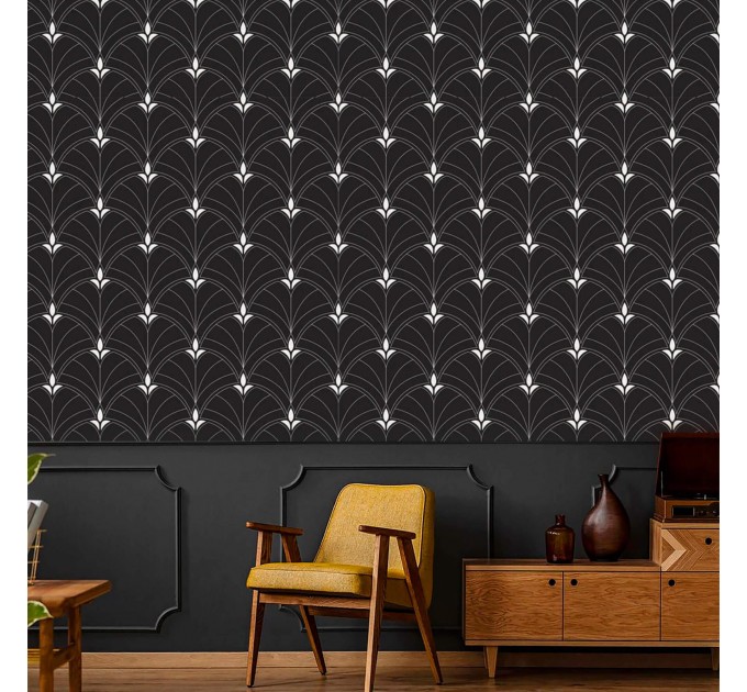 Dark art deco wallpaper elegant  fans