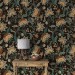 Dark floral wallpaper vintage style flowers and leaves