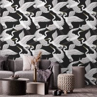 Dark wallpaper cranes, herons wallpaper