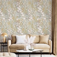 Floral wallpaper accent wall flowers