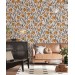 Floral wallpaper retro designed pattern flowers and leaves