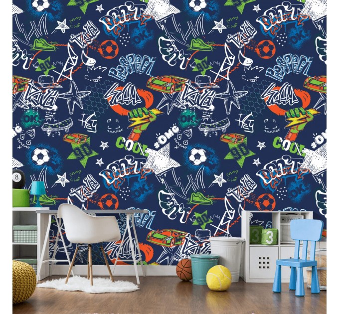 Kids wallpaper comics Boys room Teenager wall mural