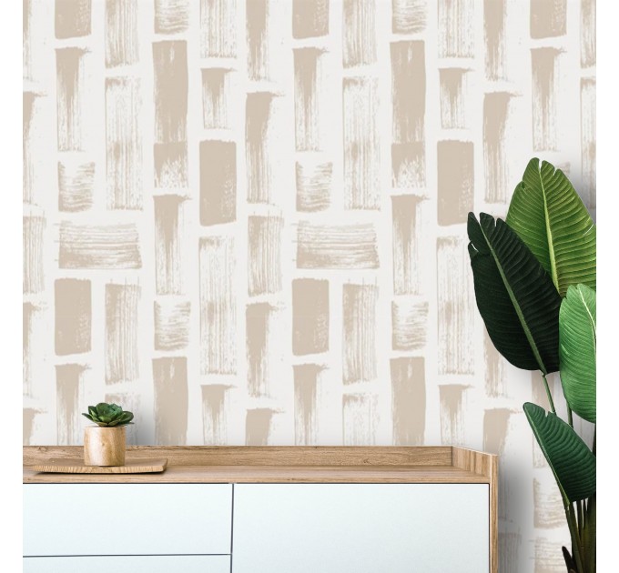 Minimalist neutral wallpaper paint strokes