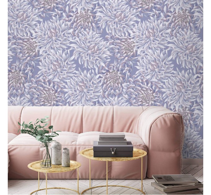 Pastel floral wallpaper lilac flowers