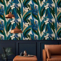 Tropical wallpaper colorful leaves and flowers