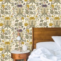 Vintage botanical wallpaper herbs and flowers