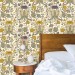 Vintage botanical wallpaper herbs and flowers