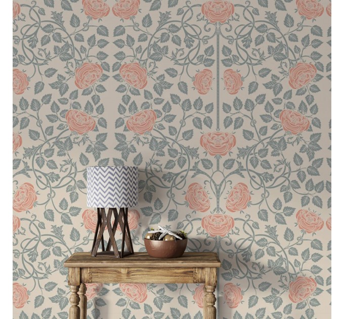 Vintage floral wallpaper pastel flowers